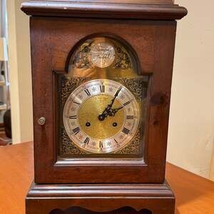 Vtg Ethan Allen Western Germany Tempus Fugit Wooden Mantel Clock working